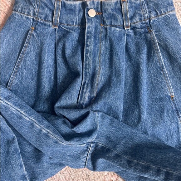 Wide-Leg High-Waist Blue Denim Pants for Women - Picture 3 of 3